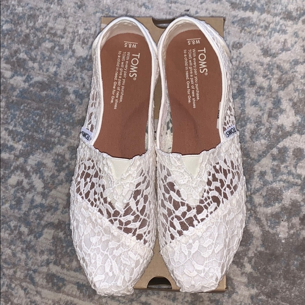 White Lace TOMS